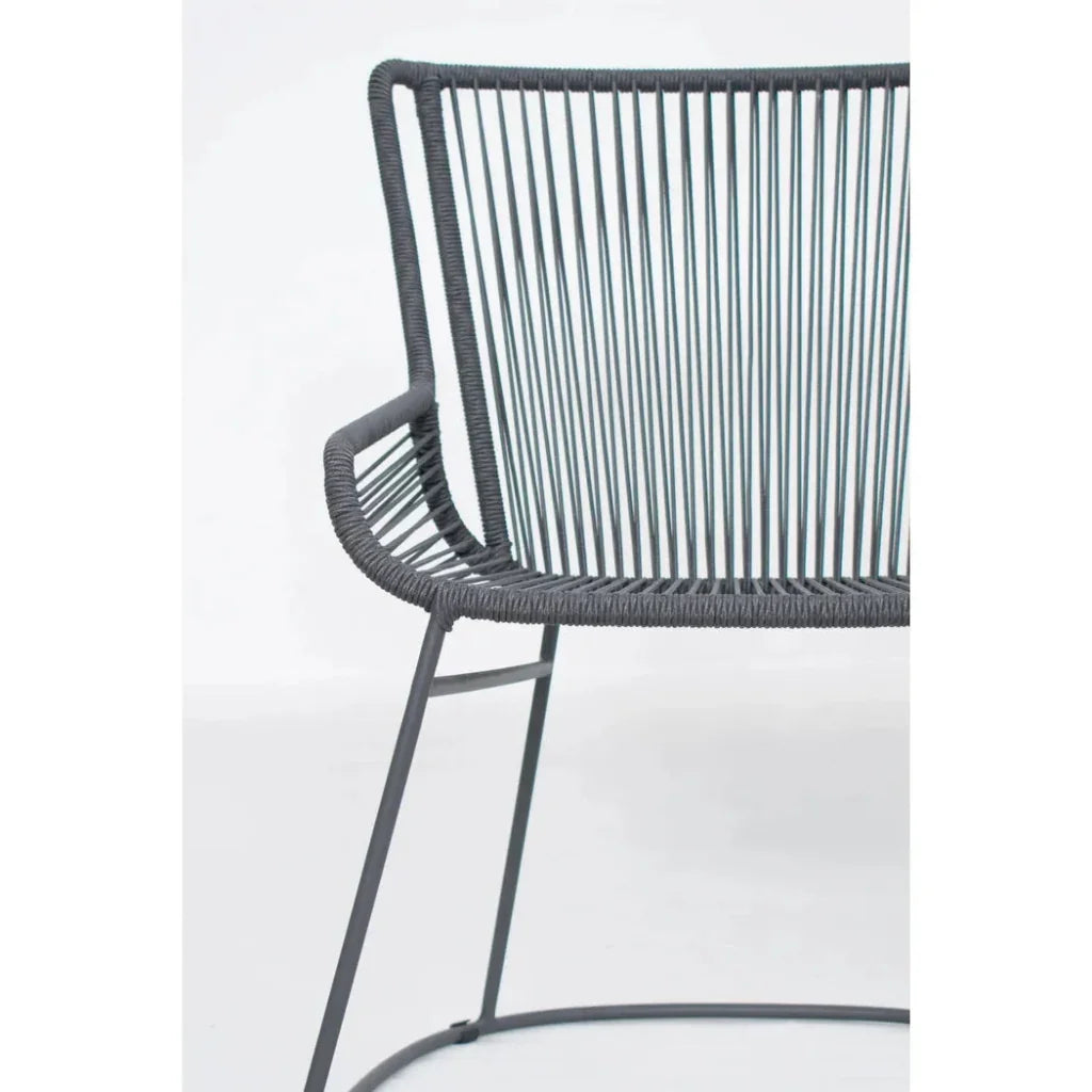 Seasonal Living The Dane Dining Arm Chair 2PC Dark Gray Patio Dining