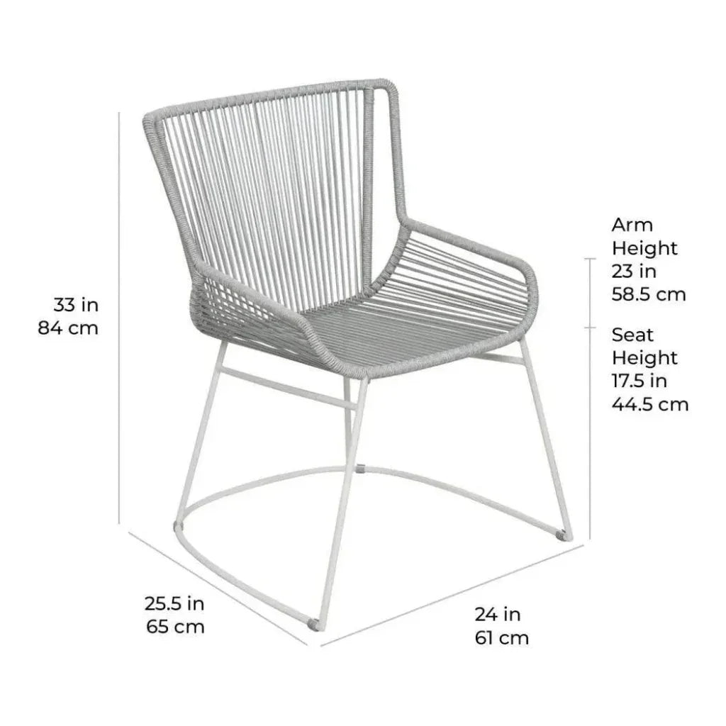 Seasonal Living The Dane Dining Arm Chair 2PC Grey Patio Dining Chairs