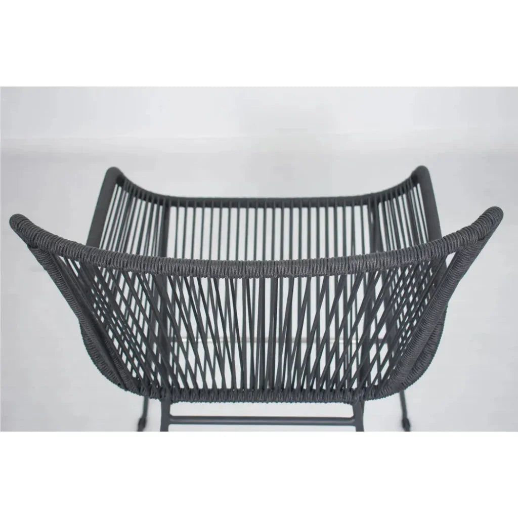 The Dane Dining Counter Stool 2PC Dark Gray Patio - LOOMLAN - Seasonal Living - Outdoor Dining Chairs