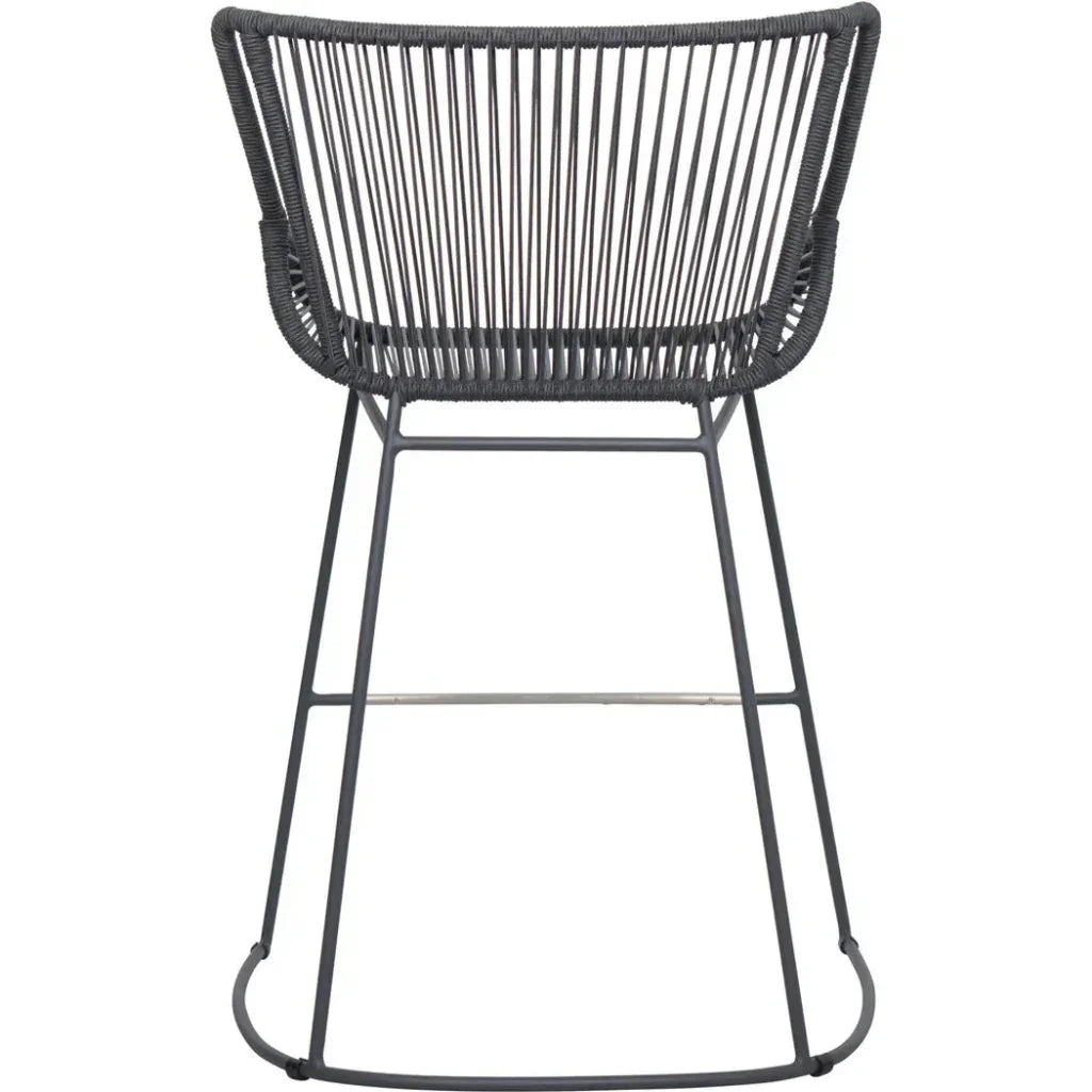 The Dane Dining Counter Stool 2PC Dark Gray Patio - LOOMLAN - Seasonal Living - Outdoor Dining Chairs