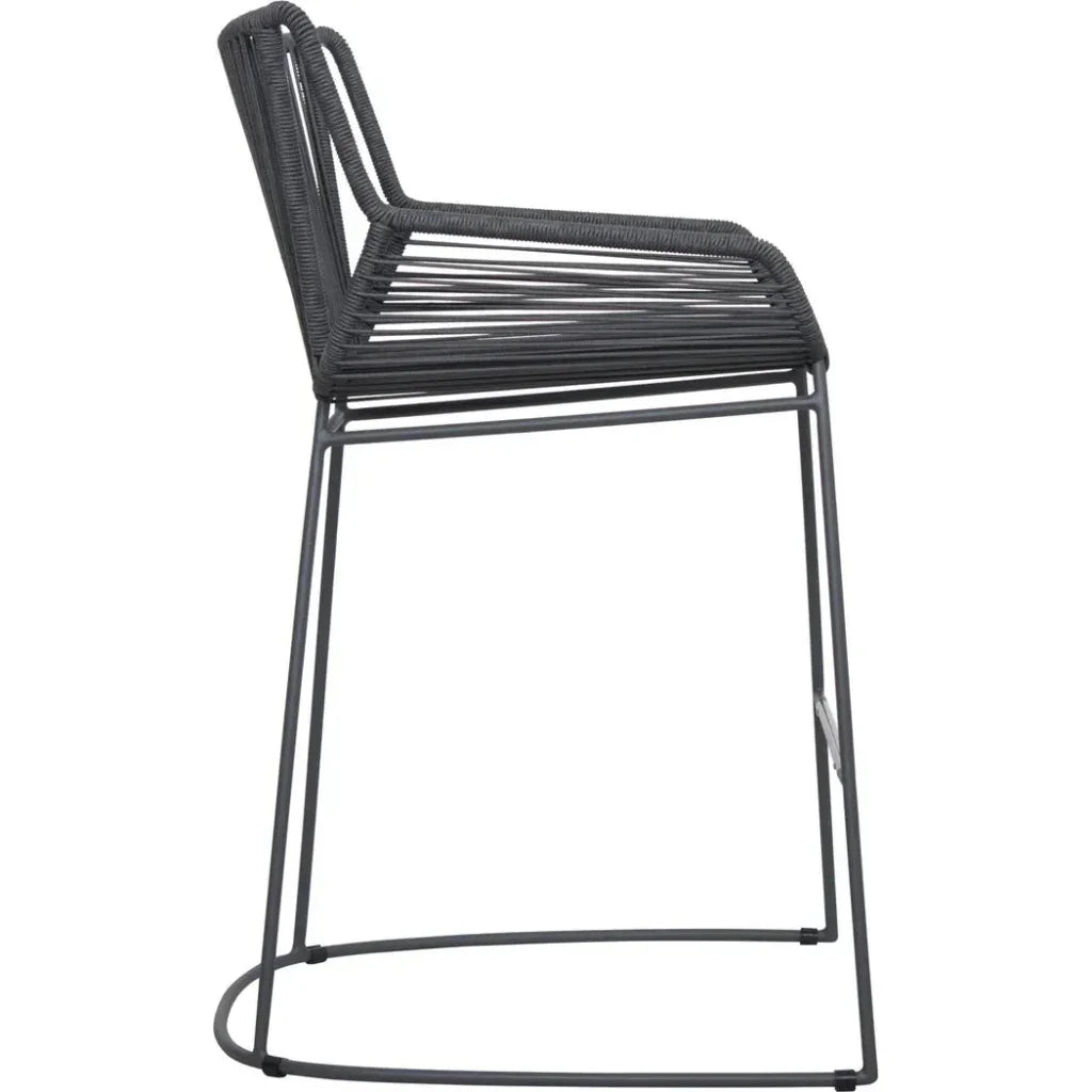 The Dane Dining Counter Stool 2PC Dark Gray Patio - LOOMLAN - Seasonal Living - Outdoor Dining Chairs