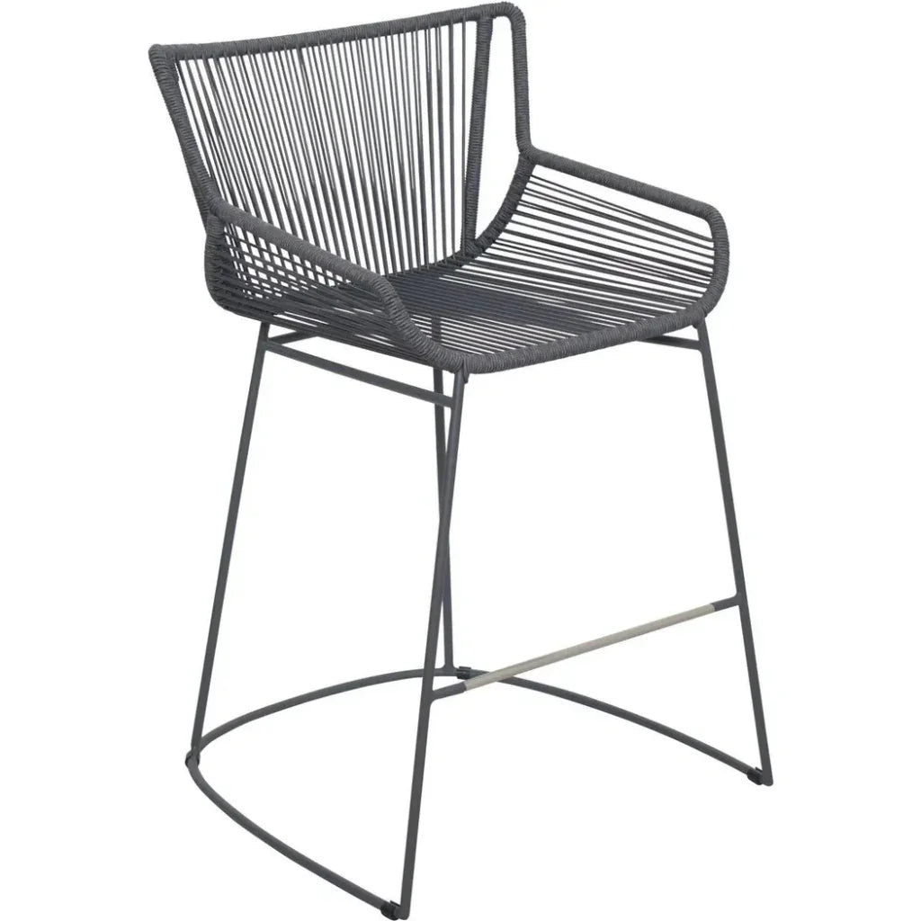 The Dane Dining Counter Stool 2PC Dark Gray Patio - LOOMLAN - Seasonal Living - Outdoor Dining Chairs