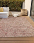 LOOMLAN Rugs Theodora Pink Washable Indoor-Outdoor Rug