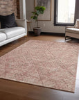 LOOMLAN Rugs Theodora Pink Washable Indoor-Outdoor Rug