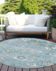 LOOMLAN Rugs Thessia Teal Washable Indoor-Outdoor Rug