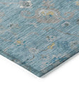 LOOMLAN Rugs Thessia Teal Washable Indoor-Outdoor Rug
