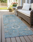 LOOMLAN Rugs Thessia Teal Washable Indoor-Outdoor Rug