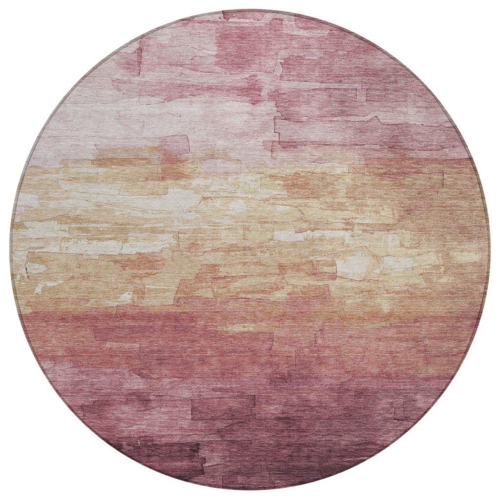 LOOMLAN Rugs Thornelle Pink Washable Indoor-Outdoor Rug