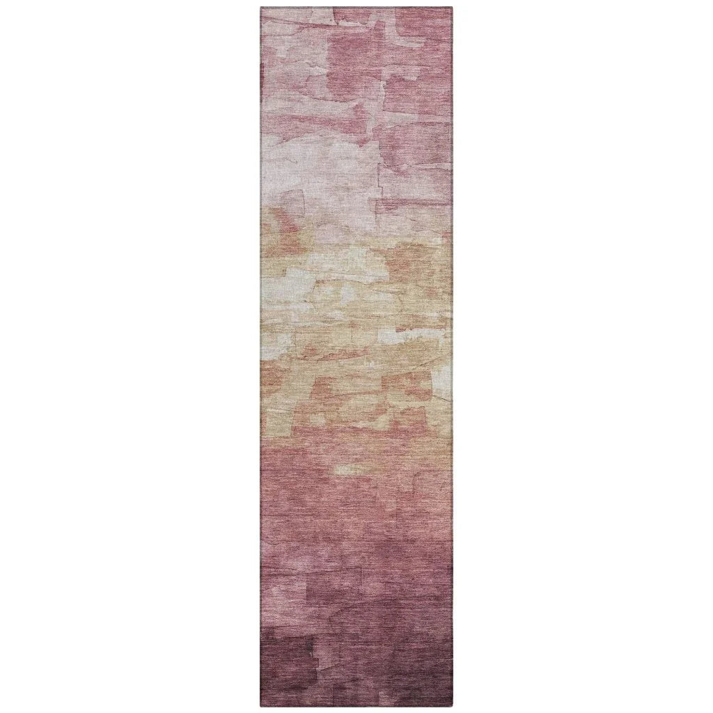 LOOMLAN Rugs Thornelle Pink Washable Indoor-Outdoor Rug