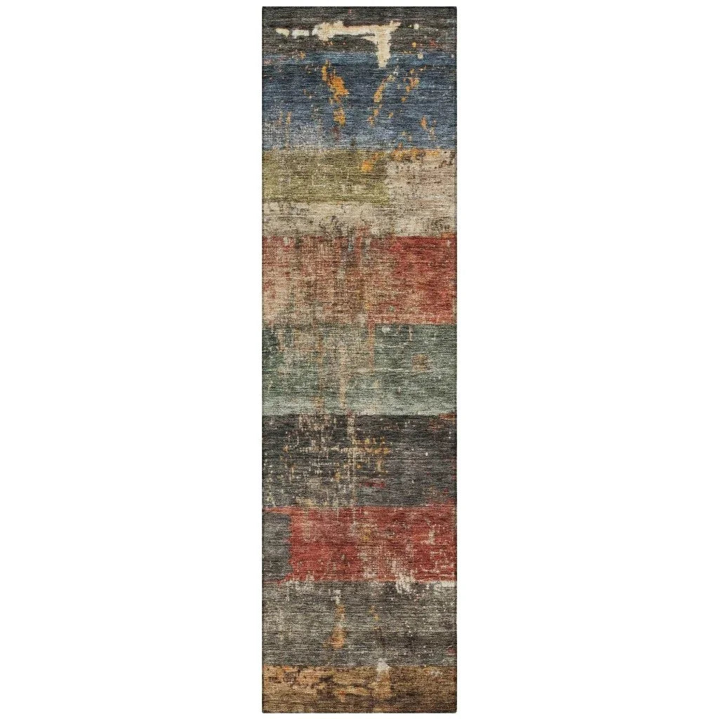 LOOMLAN Rugs Threadin Green Washable Indoor-Outdoor Rug