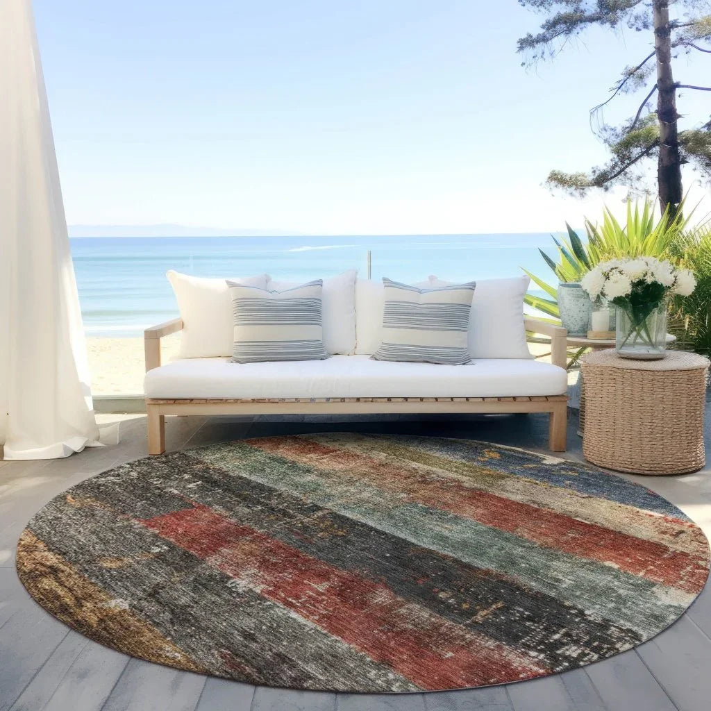 LOOMLAN Rugs Threadin Green Washable Indoor-Outdoor Rug