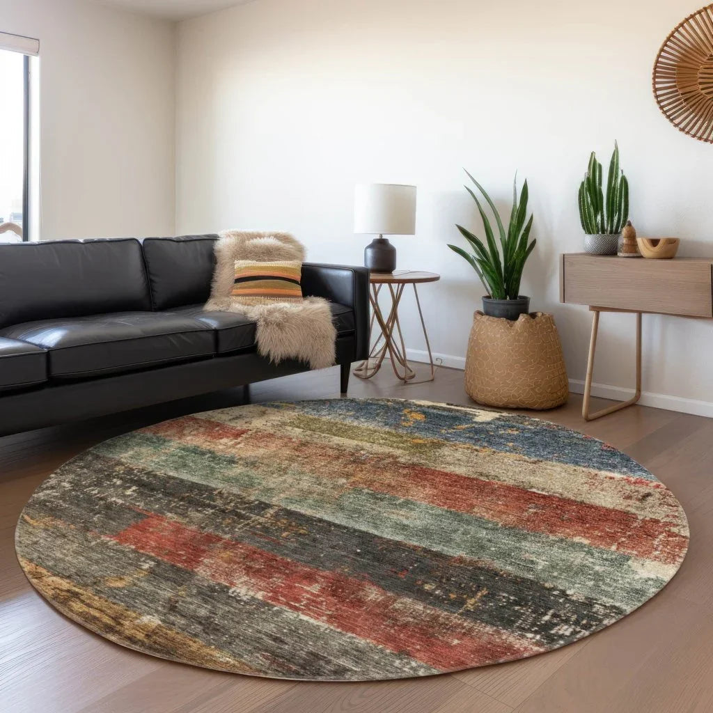 LOOMLAN Rugs Threadin Green Washable Indoor-Outdoor Rug