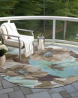 LOOMLAN Rugs Threadiva Brown Washable Indoor-Outdoor Rug