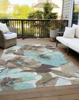 LOOMLAN Rugs Threadiva Brown Washable Indoor-Outdoor Rug