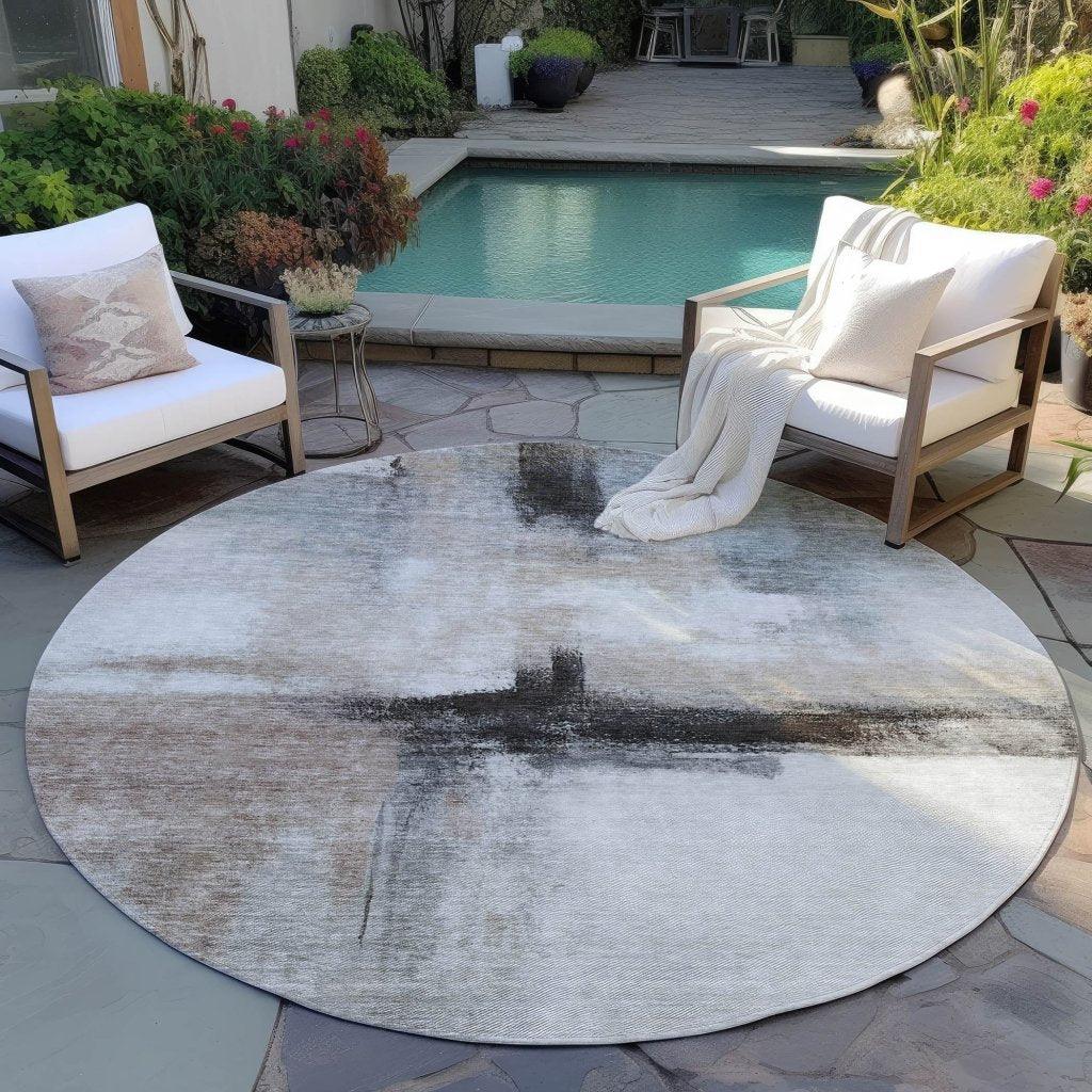 LOOMLAN Rugs Tint Brown Washable Indoor-Outdoor Rug
