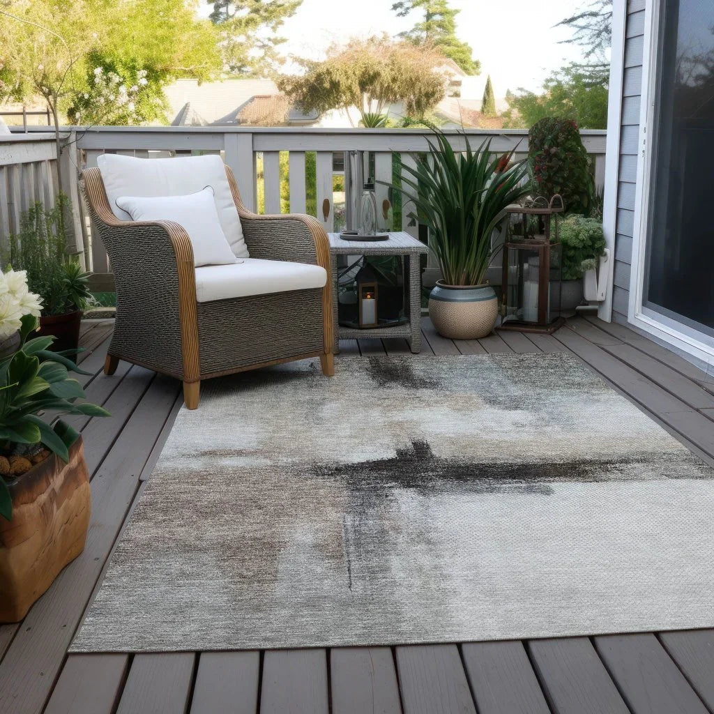 LOOMLAN Rugs Tint Brown Washable Indoor-Outdoor Rug