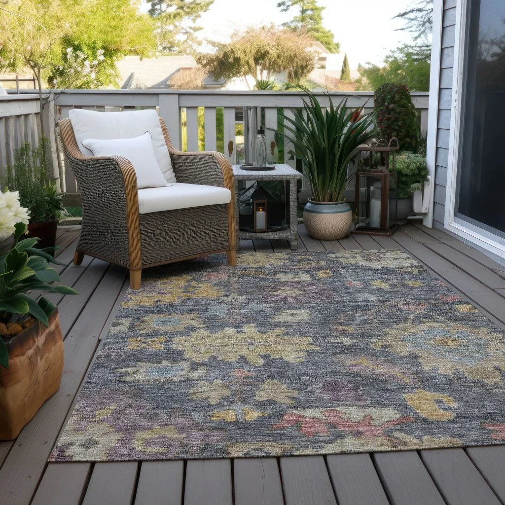 LOOMLAN Rugs Tirana Blue Washable Indoor-Outdoor Rug