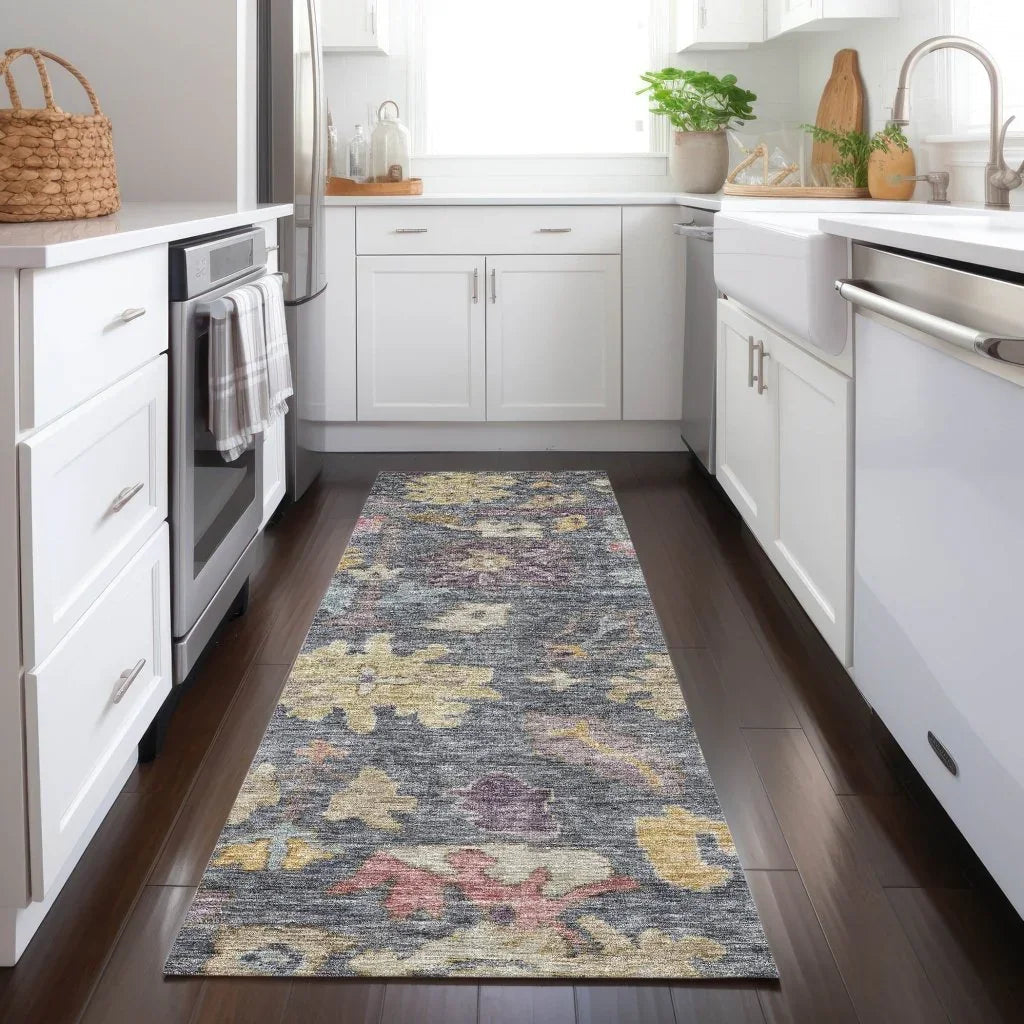 LOOMLAN Rugs Tirana Blue Washable Indoor-Outdoor Rug