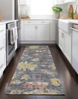 LOOMLAN Rugs Tirana Blue Washable Indoor-Outdoor Rug