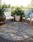 LOOMLAN Rugs Tirana Blue Washable Indoor-Outdoor Rug