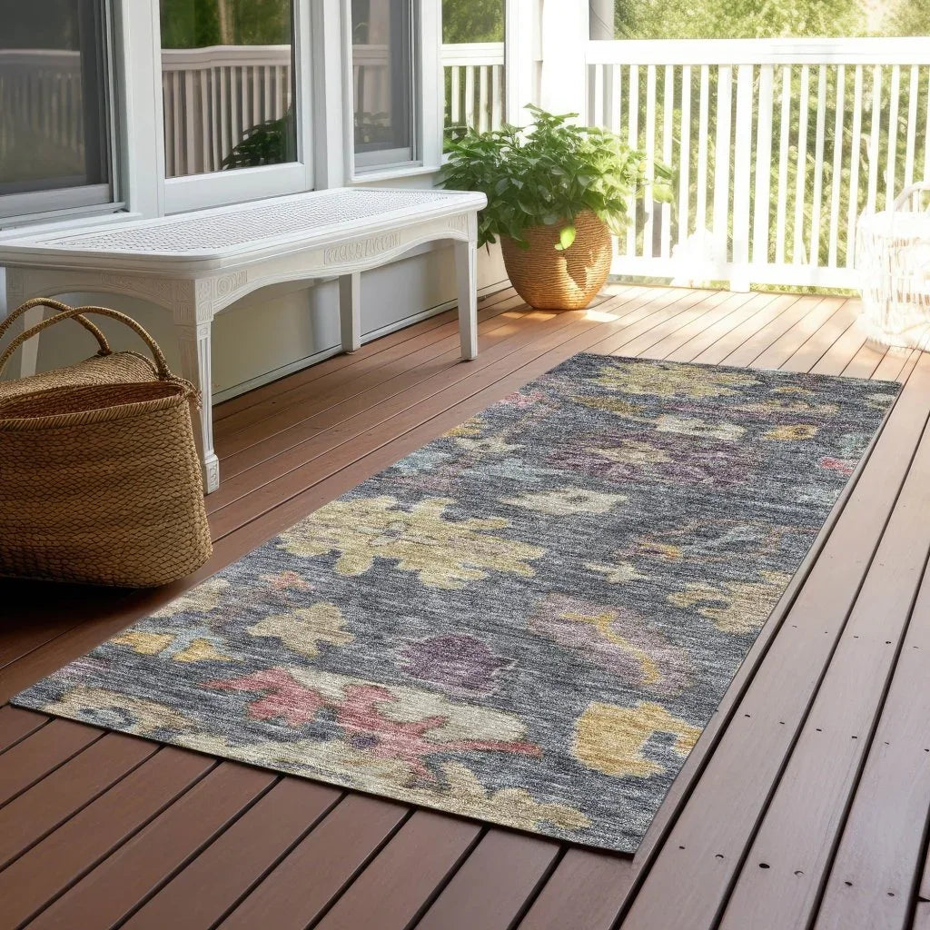LOOMLAN Rugs Tirana Blue Washable Indoor-Outdoor Rug