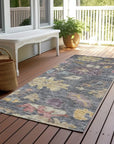 LOOMLAN Rugs Tirana Blue Washable Indoor-Outdoor Rug