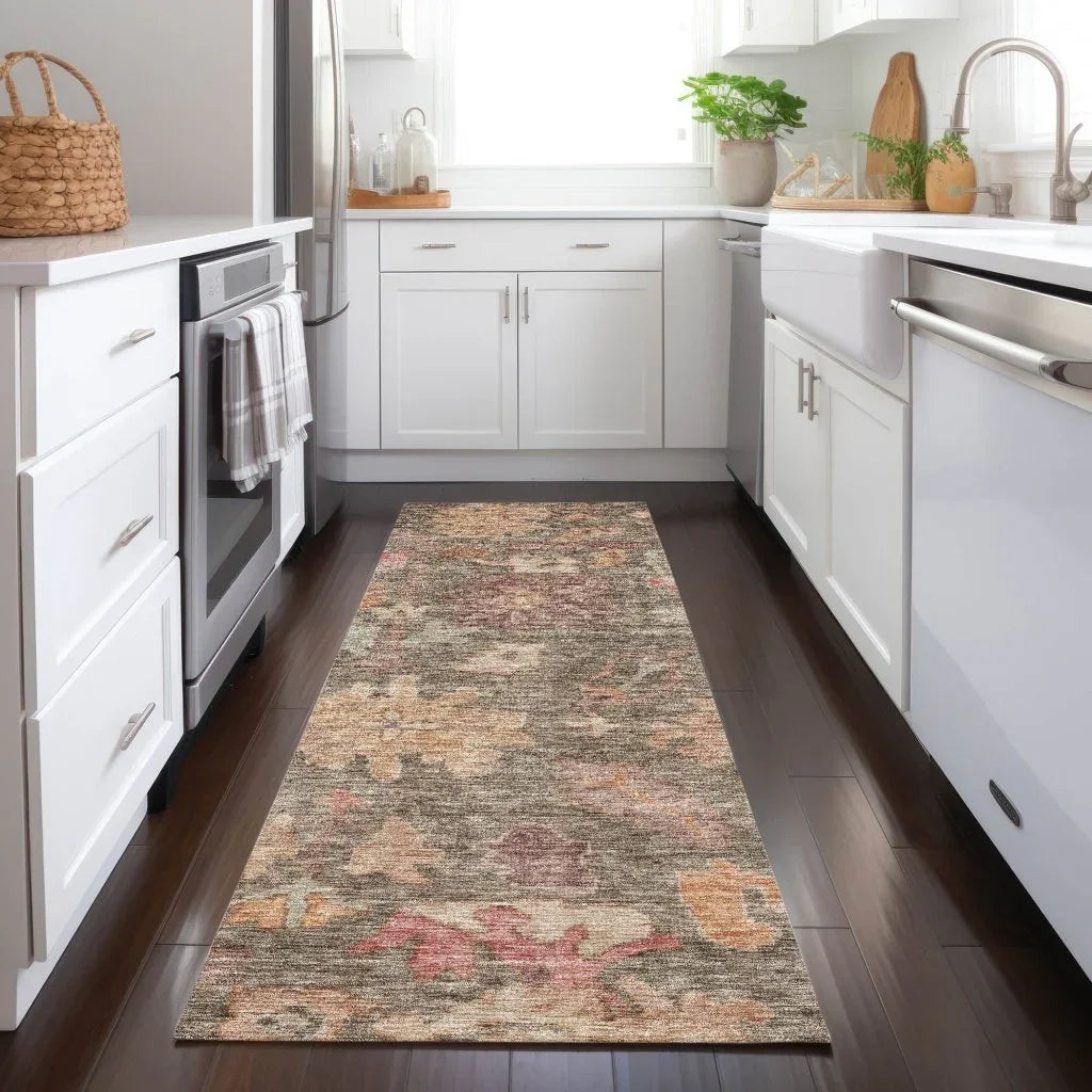 LOOMLAN Rugs Tirana Brown Washable Indoor-Outdoor Rug