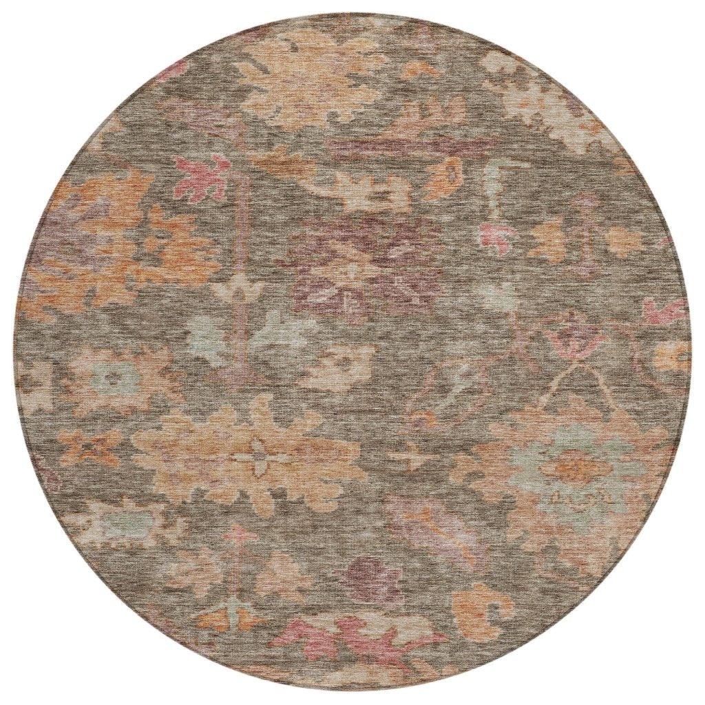 LOOMLAN Rugs Tirana Brown Washable Indoor-Outdoor Rug