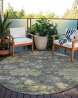 LOOMLAN Rugs Tirana Gray Washable Indoor-Outdoor Rug