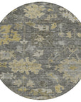 LOOMLAN Rugs Tirana Gray Washable Indoor-Outdoor Rug