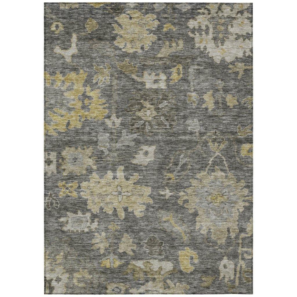 LOOMLAN Rugs Tirana Gray Washable Indoor-Outdoor Rug