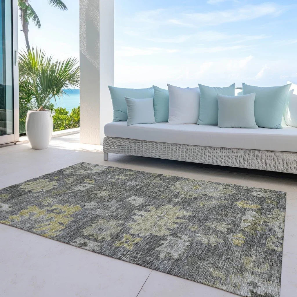LOOMLAN Rugs Tirana Gray Washable Indoor-Outdoor Rug