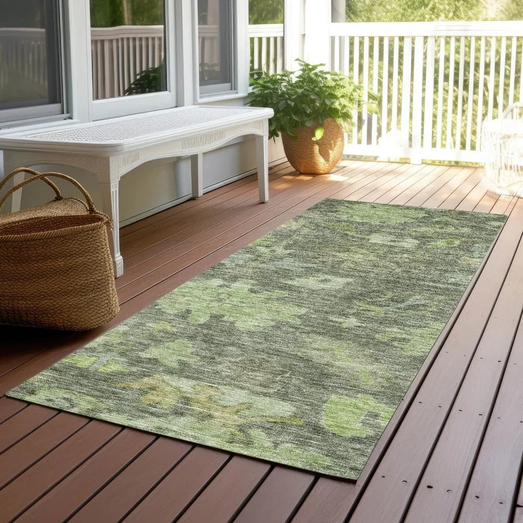 LOOMLAN Rugs Tirana Green Washable Indoor-Outdoor Rug