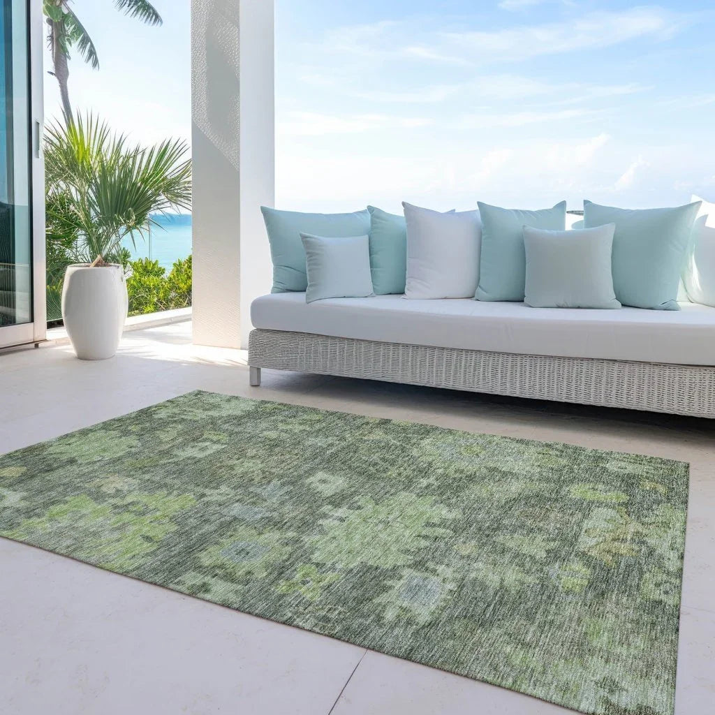 LOOMLAN Rugs Tirana Green Washable Indoor-Outdoor Rug
