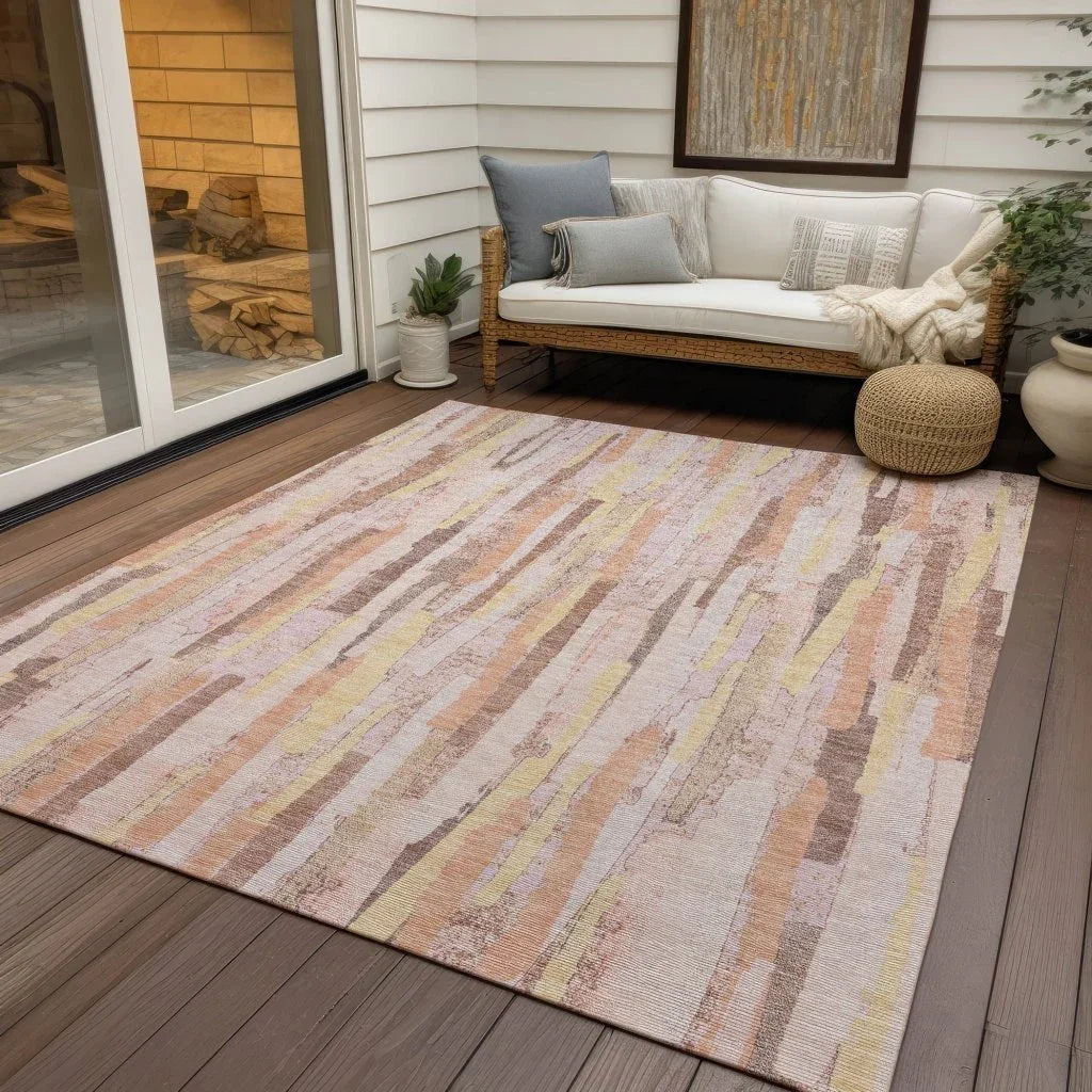 LOOMLAN Rugs Torra Pink Washable Indoor-Outdoor Rug