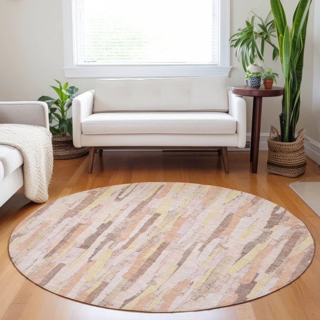 LOOMLAN Rugs Torra Pink Washable Indoor-Outdoor Rug