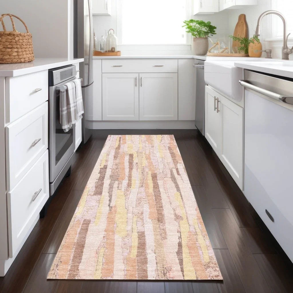 LOOMLAN Rugs Torra Pink Washable Indoor-Outdoor Rug