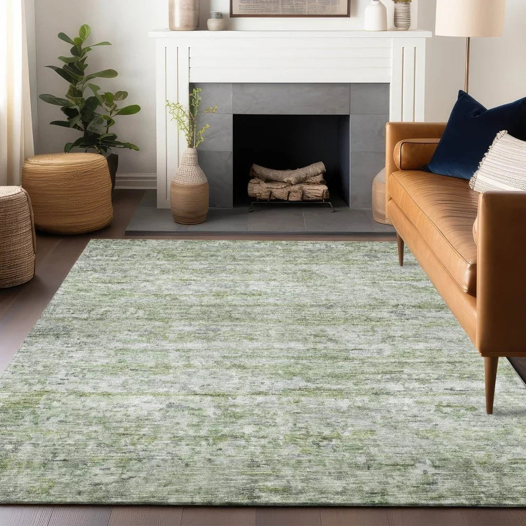 LOOMLAN Rugs Tova Green Washable Indoor-Outdoor Rug