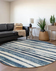 LOOMLAN Rugs Tramma Blue Washable Indoor-Outdoor Rug