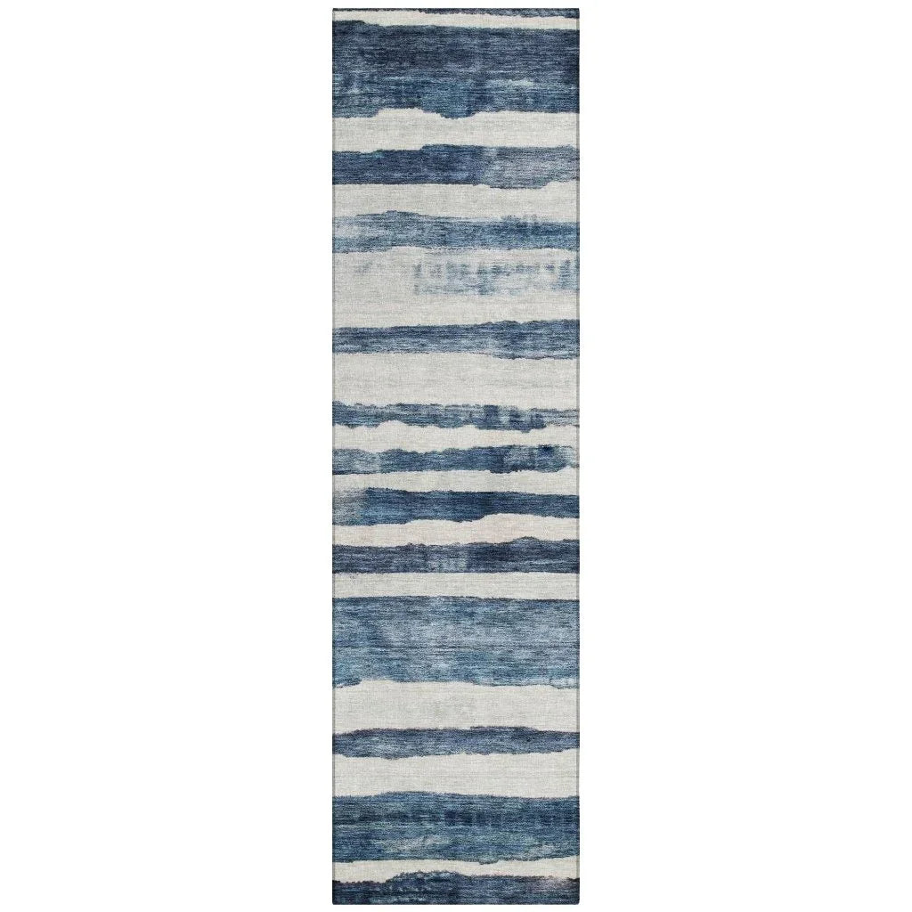 LOOMLAN Rugs Tramma Blue Washable Indoor-Outdoor Rug