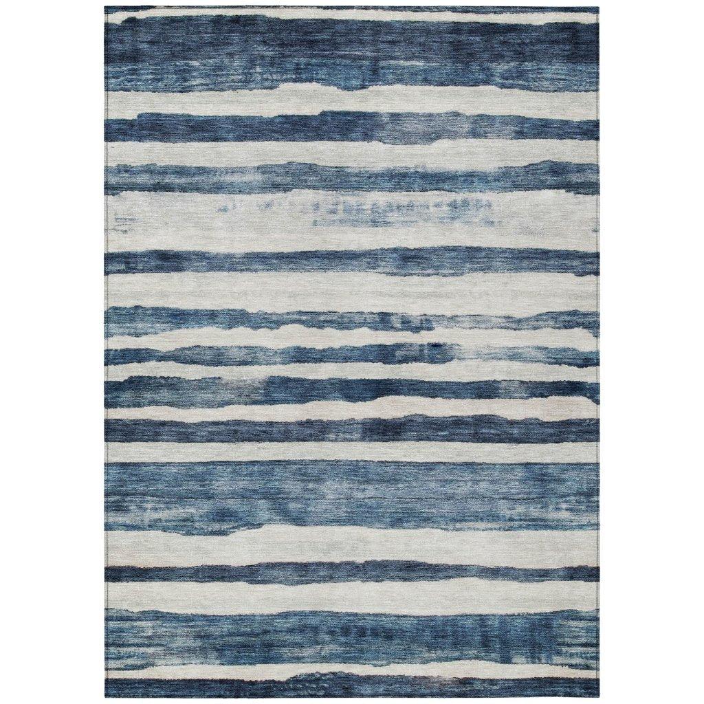 LOOMLAN Rugs Tramma Blue Washable Indoor-Outdoor Rug