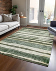 LOOMLAN Rugs Tramma Green Washable Indoor-Outdoor Rug