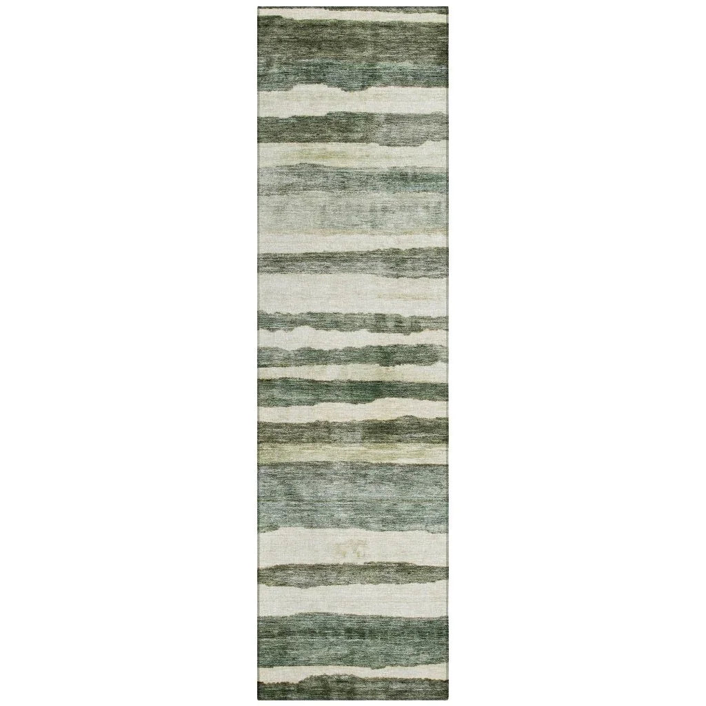 LOOMLAN Rugs Tramma Green Washable Indoor-Outdoor Rug