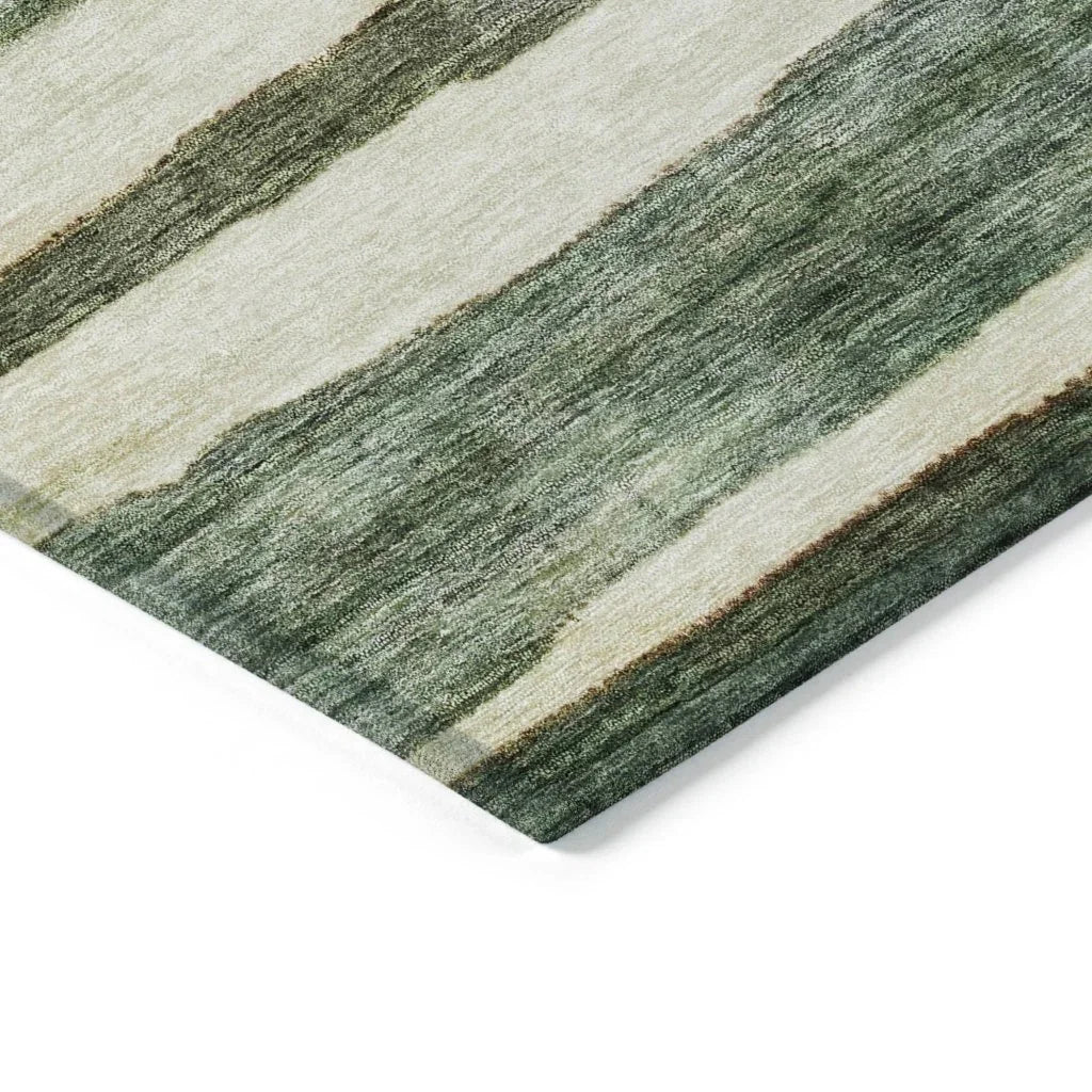 LOOMLAN Rugs Tramma Green Washable Indoor-Outdoor Rug