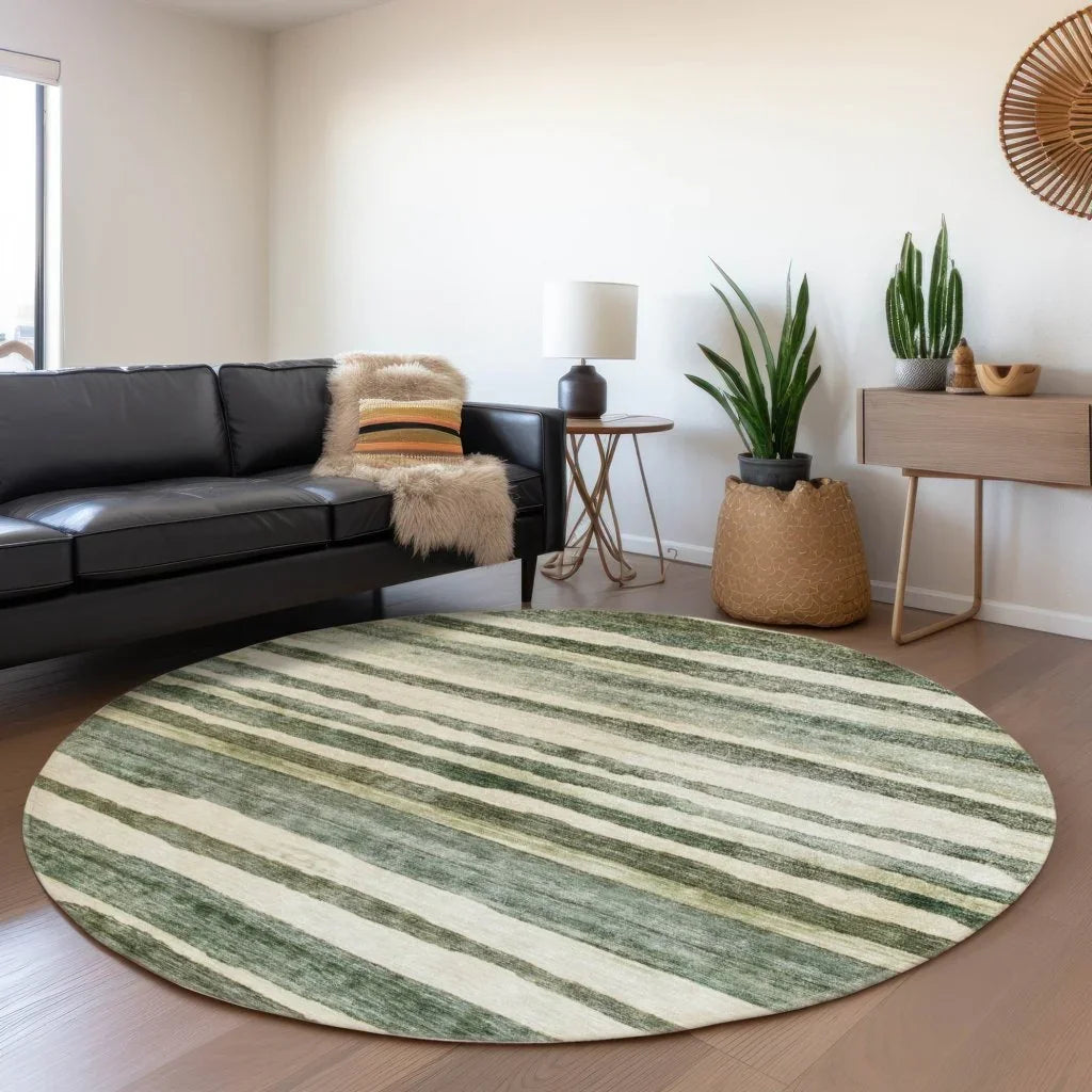 LOOMLAN Rugs Tramma Green Washable Indoor-Outdoor Rug