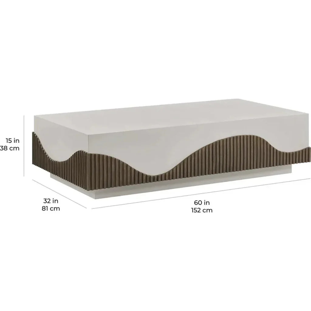 Seasonal Living Tranquility Rectangle White Outdoor Coffee Table