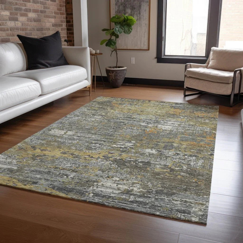 LOOMLAN Rugs Trazia Gold Washable Indoor-Outdoor Rug