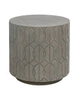 Trellis Concrete Round Outdoor End Table - LOOMLAN - Sunset West - Outdoor Side Tables