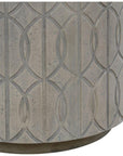 Trellis Concrete Round Outdoor End Table - LOOMLAN - Sunset West - Outdoor Side Tables