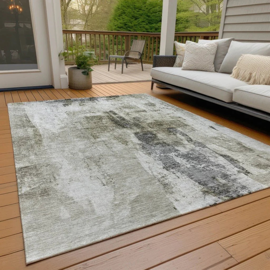 LOOMLAN Rugs Tundra Brown Washable Indoor-Outdoor Rug